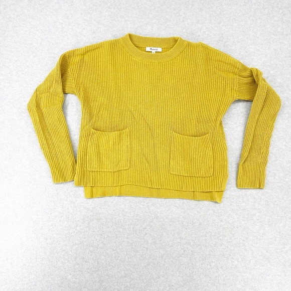 Madewell Womens Patch Pocket Sweater Pullover Mustard Size XS Golden Yellow - Picture 2 of 7